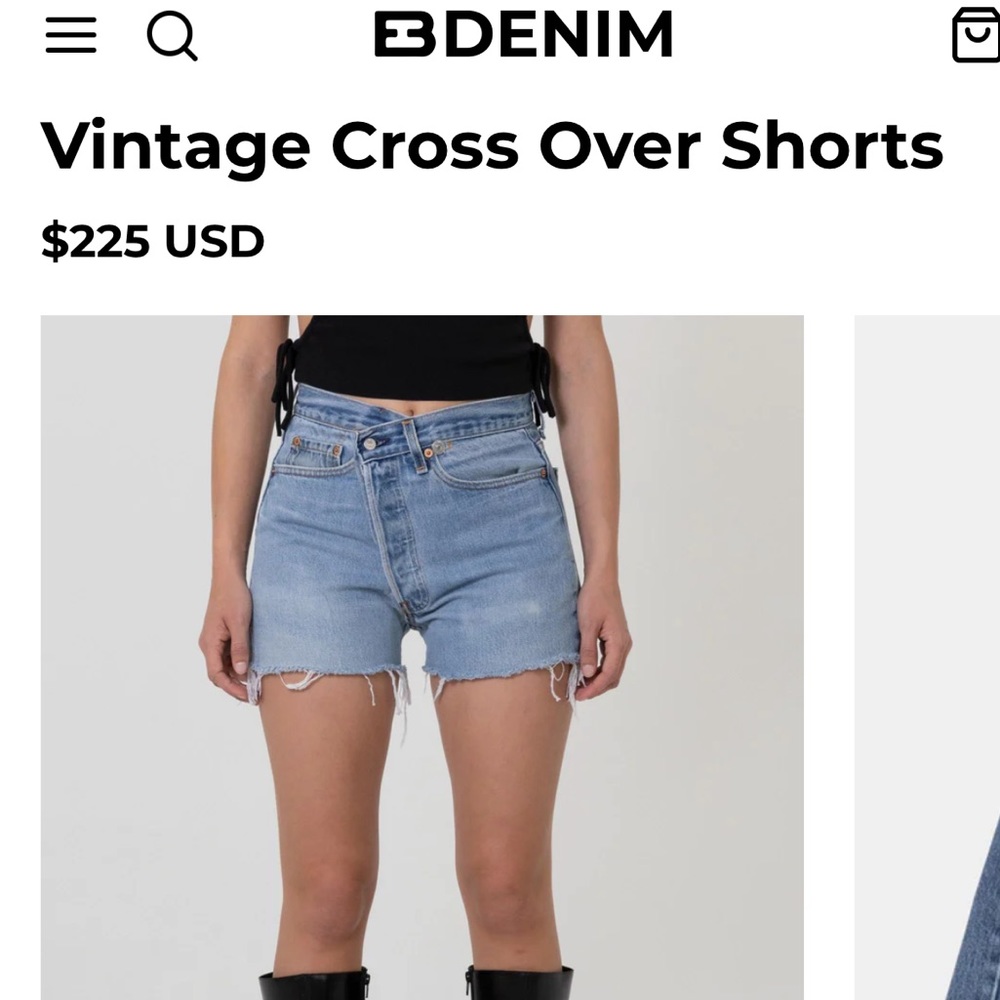 EB denim vintage crossover shorts